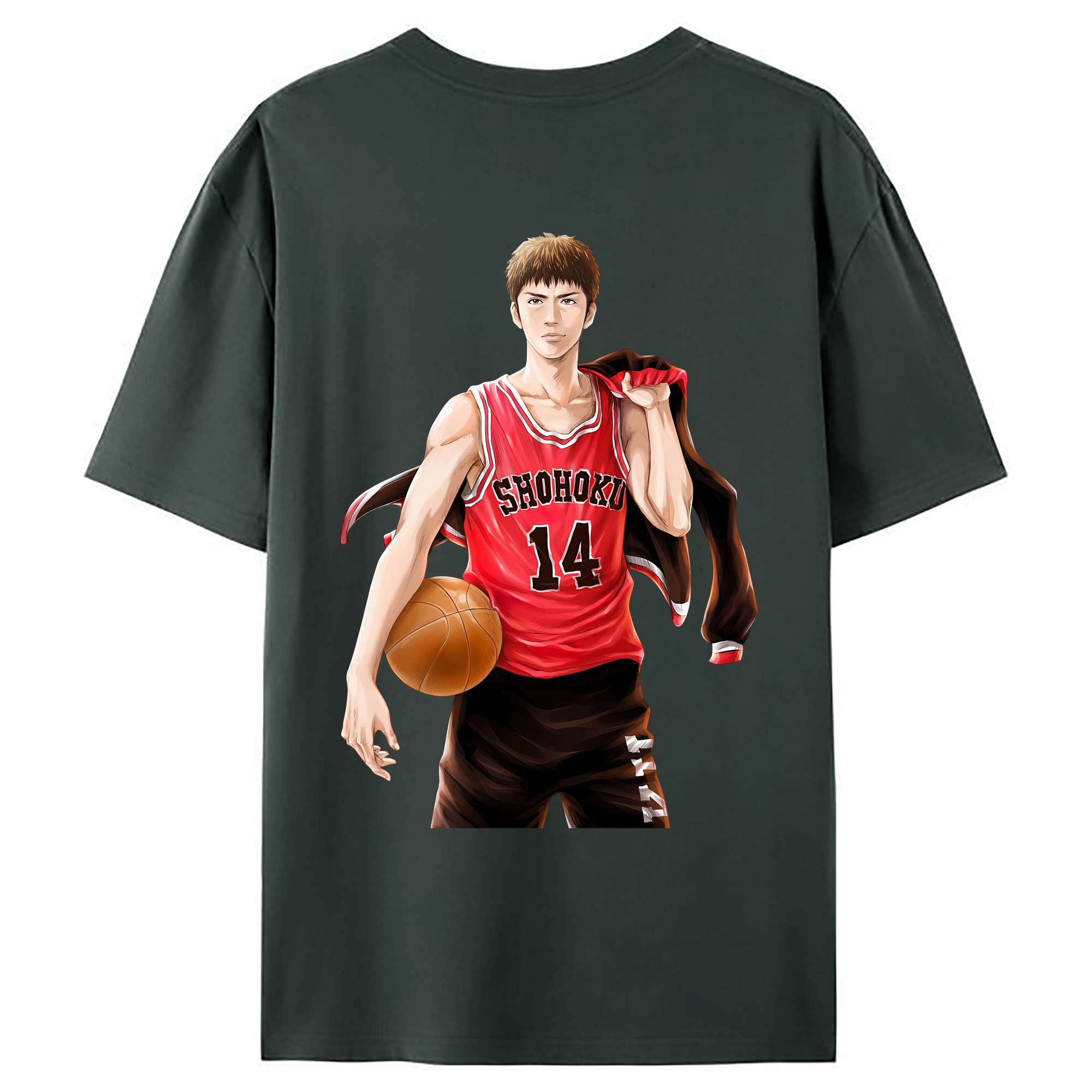（画像用） SLAM DUNK／スラムダンク 綿100％ メンズ半袖Tシャツ（バックプリント） 通気性